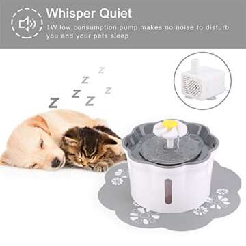 Cat Water Fountain, 2.6L/88oz Pet Water Fountain Super Quiet Automatic Drinking Water Fountain for Cats with 2 Replacement Filters Healthy Hygienic Fresh Water Drinking Bowl for Cats,Dogs