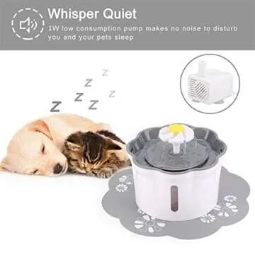 Cat Water Fountain, 2.6L/88oz Pet Water Fountain Super Quiet Automatic Drinking Water Fountain for Cats with 2 Replacement Filters Healthy Hygienic Fresh Water Drinking Bowl for Cats,Dogs