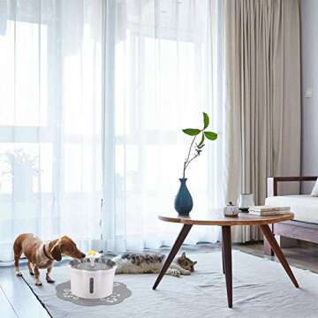 Cat Water Fountain, 2.6L/88oz Pet Water Fountain Super Quiet Automatic Drinking Water Fountain for Cats with 2 Replacement Filters Healthy Hygienic Fresh Water Drinking Bowl for Cats,Dogs