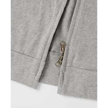 GIVON Comfort Cotton Zip Up Hoodie Vest for Women Lightweight Thin Sleeveless Hoodie with Wide Hood Dual Zipper / DCF512-GREY-L