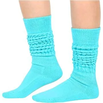 Zmart Blue Slouch Socks Women Retro Style Socks