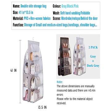 AARAINBOW Handbag Organizer - 8 Pockets, Space Saving