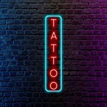 ZHZQWLJWJ Tattoo LED Neon Sign, Tattoo Custom Neon Sign, Tattoo Studio Sign Wall Neon Led - for Your...