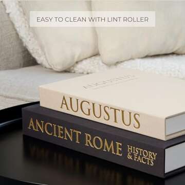 Linen Covered Decorative Books - 2-piece Set Decor Boxes for Aesthetic Bookshelf, Mantle and Entryway Table Decor for Living Room - Modern Fake Books for Decoration Coffee Table Storage Box