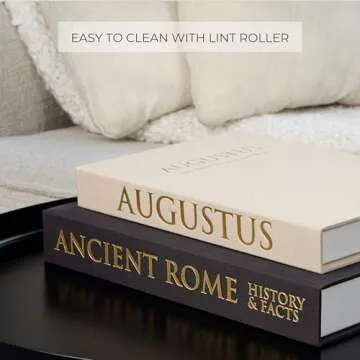 Linen Covered Decorative Books - 2-piece Set Decor Boxes for Aesthetic Bookshelf, Mantle and Entryway Table Decor for Living Room - Modern Fake Books for Decoration Coffee Table Storage Box