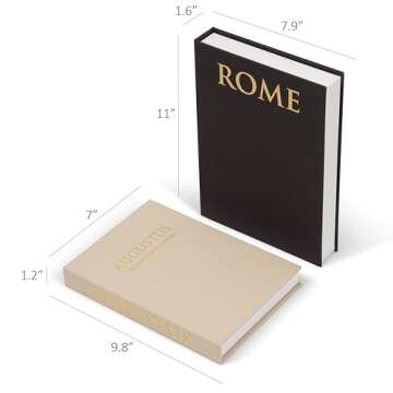 Linen Covered Decorative Books - 2-piece Set Decor Boxes for Aesthetic Bookshelf, Mantle and Entryway Table Decor for Living Room - Modern Fake Books for Decoration Coffee Table Storage Box