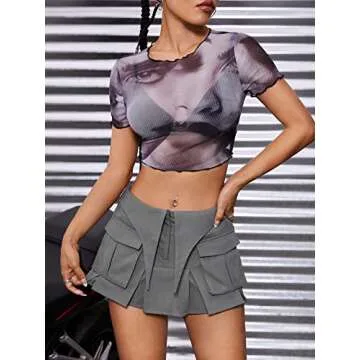 Verdusa High Waist Pleated Mini Skirt for Women