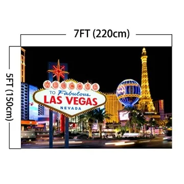 Las Vegas Backdrop 7x5ft for Casino Party Decoration