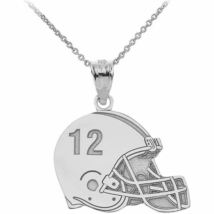 Sterling Silver Custom Football Helmet Necklace