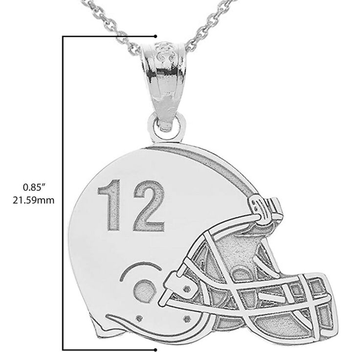 Sterling Silver Custom Football Helmet Necklace