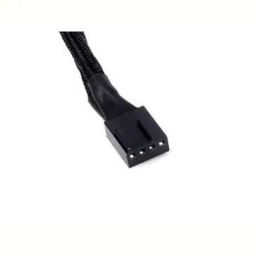 JBtek All Black Sleeved PWM Fan Splitter Cable 1 to 2 Converter, 2 Pack