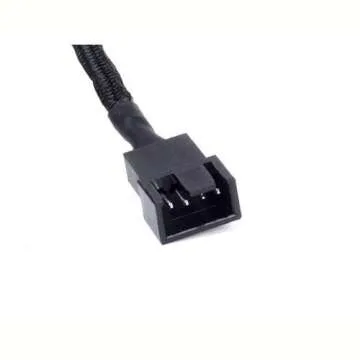 JBtek All Black Sleeved PWM Fan Splitter Cable 1 to 2 Converter, 2 Pack