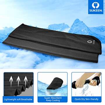 Sukeen [4 Pack Cooling Towel (40"x12"),Ice Towel,Soft Breathable Chilly Towel,Microfiber Towel for Y...