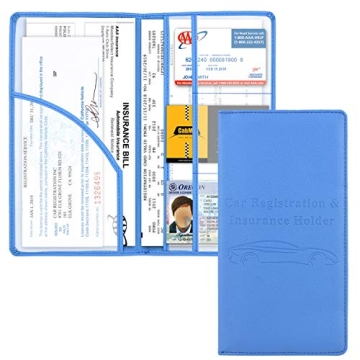 Cacturism Car Registration and Insurance Holder, Vehicle Glove Box Car Organizer Men Women Wallet Ac...