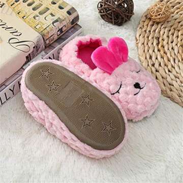 Enteer Toddler Girls' Premium Soft Plush Bunny Slippers US 9-10