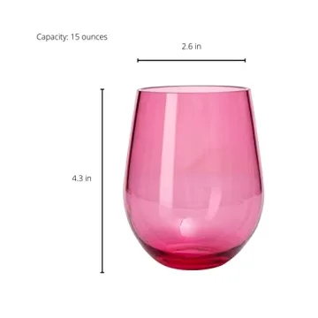 Shatterproof Stemless Wine Glasses | Set of 6 Acrylic Drinkware