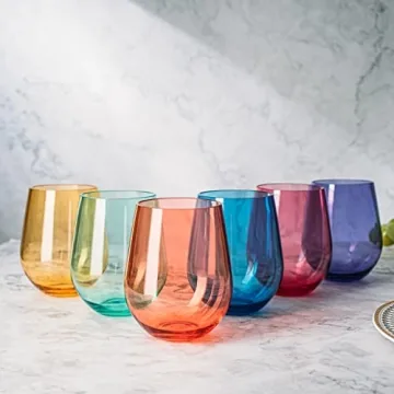 Shatterproof Stemless Wine Glasses | Set of 6 Acrylic Drinkware