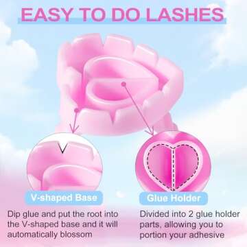 Glue Rings INFILILA 200PCS Glue Rings for Eyelash Extensions Disposable Rings for Lashes Lovely Heart Shape Lash Extension Supplies for Eyelash Extension Lash Glue Holder Fanning Ring Holder