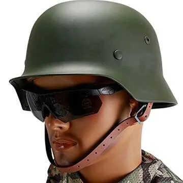 SYLPHID Green WW2 German Elite Wh Army M35 M1935 Steel Helmet Stahlhelm (Green)