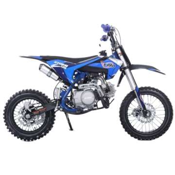 X-PRO 125cc Kids Dirt Bike Pit Bike Youth Dirt Pit Bike with 4-Speed Semi-Automatic Transmission, Big 14"/12" Tires! (Blue)