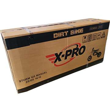 X-PRO 125cc Kids Dirt Bike Pit Bike Youth Dirt Pit Bike with 4-Speed Semi-Automatic Transmission, Big 14"/12" Tires! (Blue)