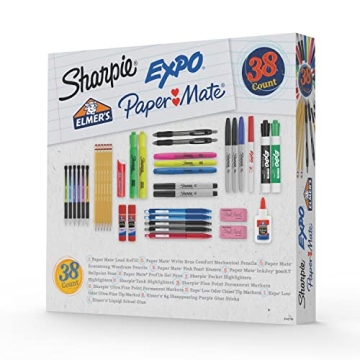 Complete School Supplies Kit with Highlighters and Markers