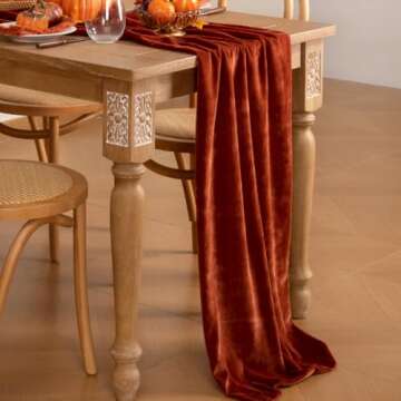Luxurious DeZerlor Velvet Table Runner for Elegant Dining