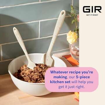 GIR: Get It Right - 5 Piece Silicone Utensil Set - Ladle, Spatula, Flip, Spoon & Spoonula,Non-stick, Heat Resistant - Dishwasher Safe - Kitchen Utensils - Baking Supplies - BPA & BPS Free - Sprinkles