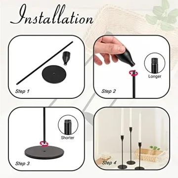 Elegant 6Pcs Matte Black Candlestick Holders Set
