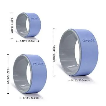 ATIVAFIT Sports Yoga Wheel Set Yoga Roller Rad for Back Pain and Improving Your Yoga Poses, Perfect for Stretching, Improving Flexibility and Backbend (3 PCS Blue+Grey)
