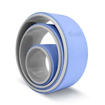 ATIVAFIT Sports Yoga Wheel Set Yoga Roller Rad for Back Pain and Improving Your Yoga Poses, Perfect for Stretching, Improving Flexibility and Backbend (3 PCS Blue+Grey)