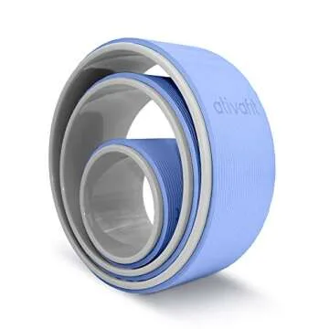 ATIVAFIT Sports Yoga Wheel Set Yoga Roller Rad for Back Pain and Improving Your Yoga Poses, Perfect for Stretching, Improving Flexibility and Backbend (3 PCS Blue+Grey)