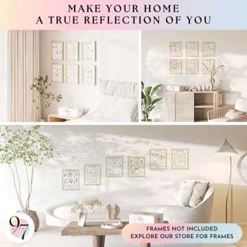 97 Decor Floral Christian Wall Art Prints - Floral Bible Verse Poster, Flower Scripture Art Wall Decor, Minimalist Christian Pictures Bible Verses Wall Decor for Home Bedroom (8x10 Unframed)