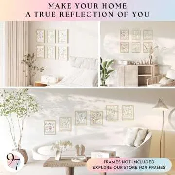 97 Decor Floral Christian Wall Art Prints - Floral Bible Verse Poster, Flower Scripture Art Wall Decor, Minimalist Christian Pictures Bible Verses Wall Decor for Home Bedroom (8x10 Unframed)