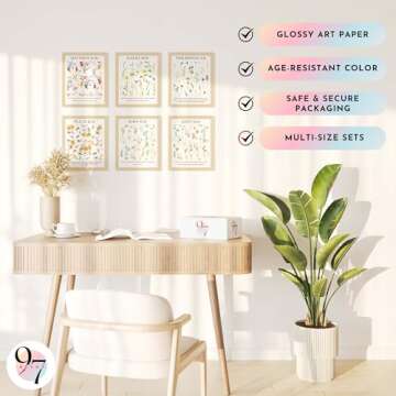 97 Decor Floral Christian Wall Art Prints - Floral Bible Verse Poster, Flower Scripture Art Wall Decor, Minimalist Christian Pictures Bible Verses Wall Decor for Home Bedroom (8x10 Unframed)