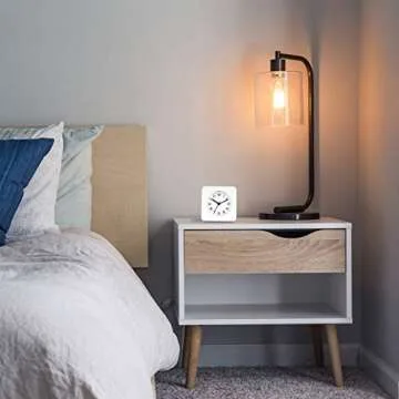 AROMUSTIME 3-Inches Round/Square/Triangle Wooden Alarm Clock with Arabic Numerals, Non-Ticking Silent, Backlight, Battery Operated