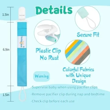 Babygoal Neutral Pacifier Clips 6 Pack Safe Stylish Holders