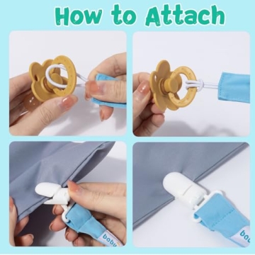 Babygoal Neutral Pacifier Clips 6 Pack Safe Stylish Holders