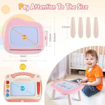 Smasiagon Magnetic Drawing Board for Kids- Girls Toys for Toddler 1-3 - Portable Doodle Board Educat...