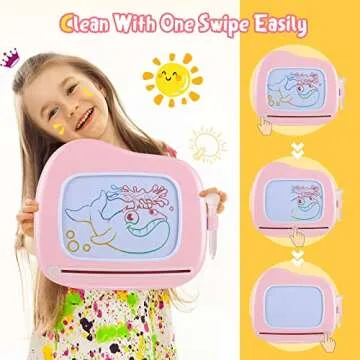 Smasiagon Magnetic Drawing Board for Kids- Girls Toys for Toddler 1-3 - Portable Doodle Board Educational Toys for Ages 2-4 - Birthday Easter Valentines Day Gift（Pink