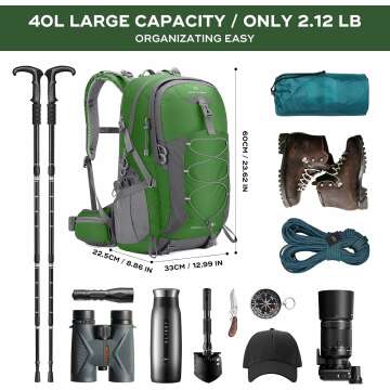 Maelstrom 40L Waterproof Hiking Backpack for Travel