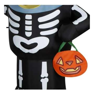 Halloween Bluey Skeleton Inflatable 5ft Fun Decor