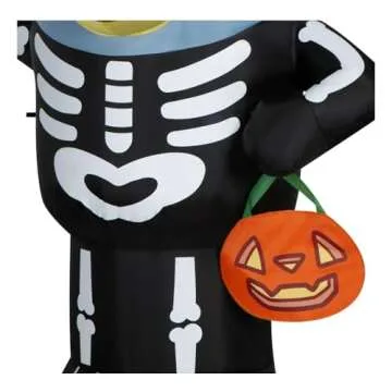 Halloween Bluey Skeleton Inflatable 5ft Fun Decor