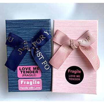 200pcs 1 x 2 inch Pink Fragile Sticker Love Me Tender Shipping Label for Envelope Gift Jewelry Bag