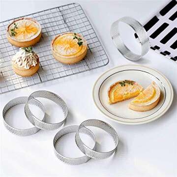 Mungowu 10Pcs Circular Tart Rings for Perfect Baking