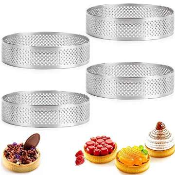 Mungowu 10Pcs Circular Tart Rings for Perfect Baking