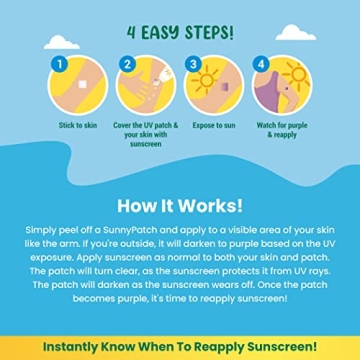 Sunny Patch UV Detection Stickers for Sun Safe Fun