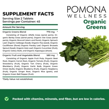 Pomona Wellness Super Greens Supplement for Daily Nutrition