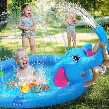 3 in 1 Splash Pad Inflatable Sprinkler Pool, Water Toys Fun Gifts for 2 3 4 5 6 Years Old Boy Girl Kids Pool Baby Pool Toddler Pool Inflatable,Gifts for 3-12 Year Old Girl…