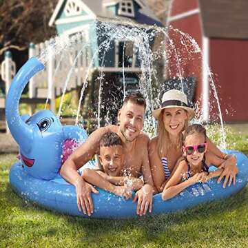 3 in 1 Splash Pad Inflatable Sprinkler Pool, Water Toys Fun Gifts for 2 3 4 5 6 Years Old Boy Girl Kids Pool Baby Pool Toddler Pool Inflatable,Gifts for 3-12 Year Old Girl…